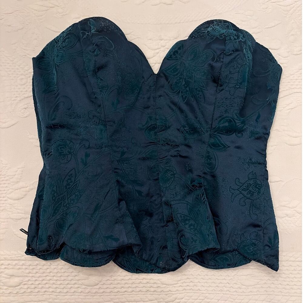 Strapless Corset Bustier Top Teal Women's Size S/M Forrest Fairy Whimsigoth Y2K